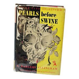 Pearls Before Swine Book HC DJ Marjorie Allingham Crime‎ Club First Edition 1945